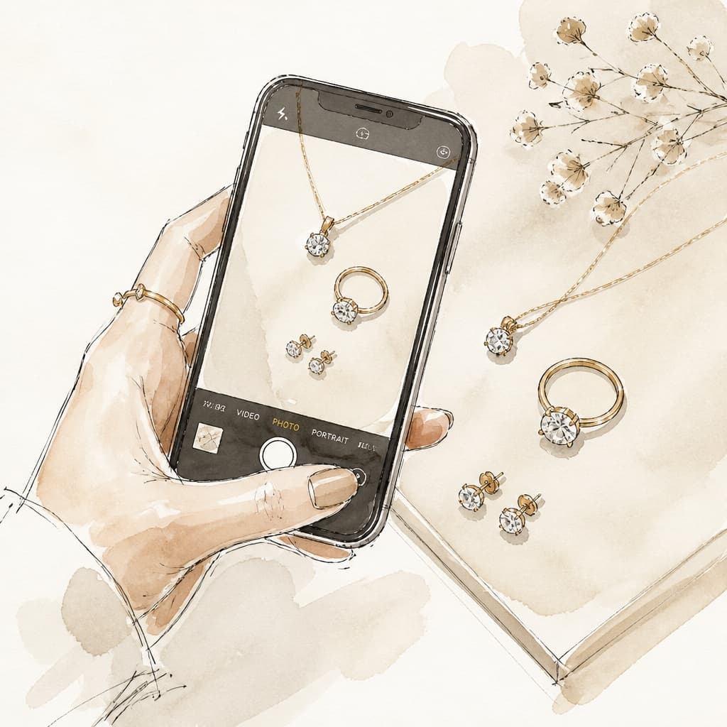 Close-up illustration of fine jewelry